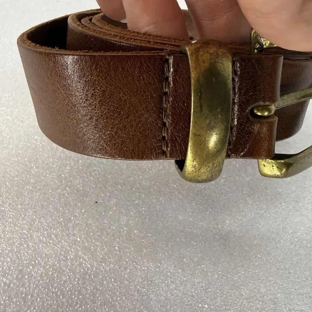Amsterdam Heritage Leather Belt Women 95 M/L Brown Luxe Italian Leather Hardware